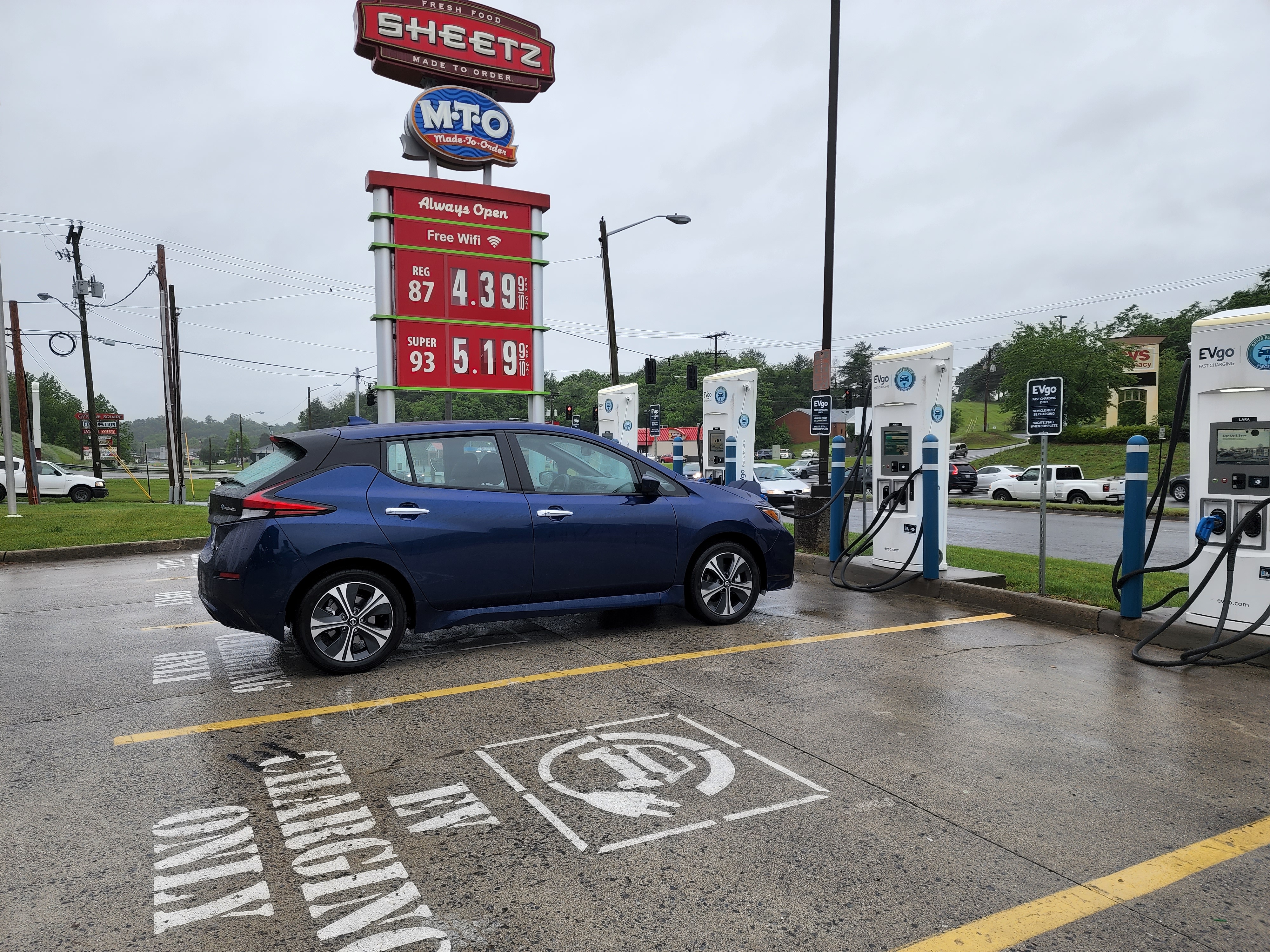 Sheetz electric deals charging cost